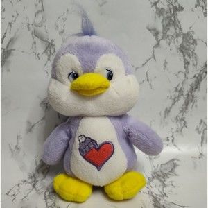 2003 Care Bears Cousin Cozy Valentine Penguin Purple 8” Plush Toy Stuffed Animal
